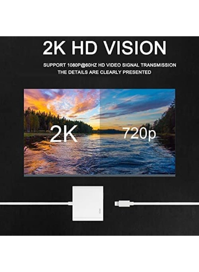 Lightning to HDMI HD Video Adapter with Charging Port, Compatible with iPhone 14/13/12/11/X/8/7/iPad, HDTV/Projector/Monitor... - Image 5